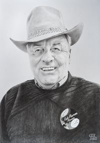 Mann mit Hut, Portraitzeichnung