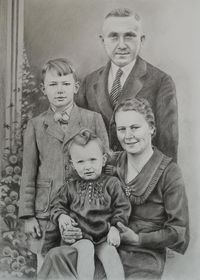 Geschnekidee - Potrait Familienportrait Bleistift