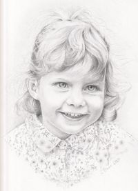 Portraitmalerei, gemalt mit Bleistift, junges Mädchen