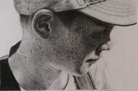 Portrait Bleistift, Zeichnung, Junge mit Sommersprossen