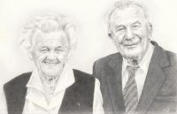 Bleistiftportrait altes Ehepaar