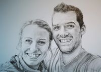 Portraitzeichnung Paar, Bleistift