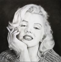 Portraitzeichnung, Marilyn Monroe, Kohle