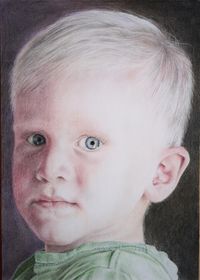 Zeichnung, Portrait Kreide Pastell, M&auml;dchen