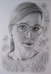 Portrait Sandra Maas, Bleistift, Potraitzeichnung, Bleistiftzeichnung